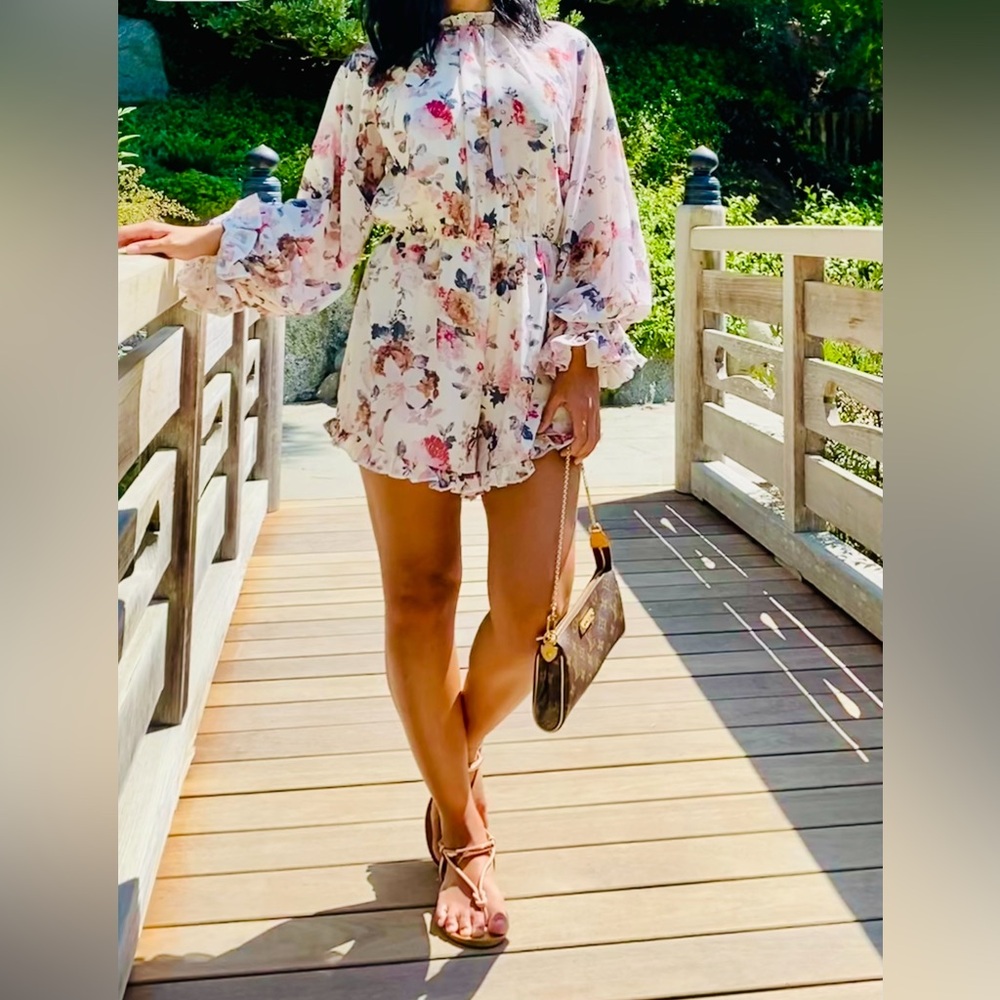Floral Long Sleeve Romper